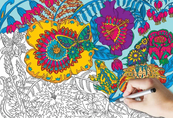 Garden-2 Sided Coloring Puzzle - 300pc Jigsaw Puzzle By White Mountain