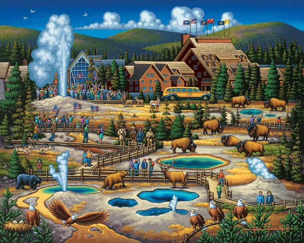 Yellowstone National Park - 500pc Jigsaw Puzzle by Dowdle