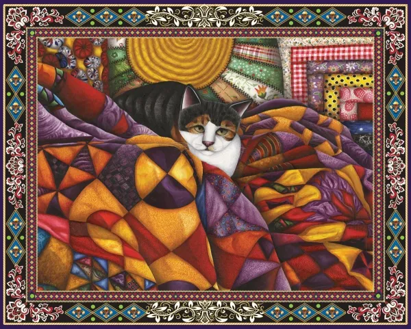 Quilted Cat - 1000pc Jigsaw Puzzle By Springbok