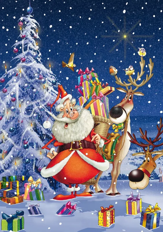 Happy Santa - 1000pc Jigsaw Puzzle by Piatnik