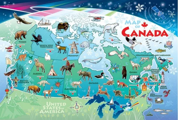 Canada Map - 35pc Tray Puzzle by Cobble Hill