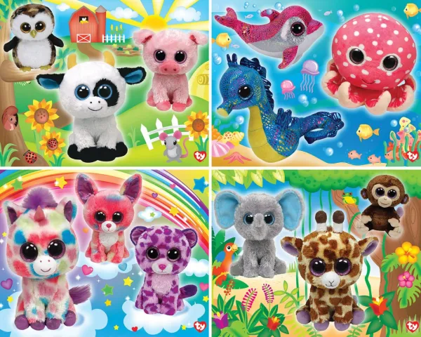 Ty Beanie BOO Glitter 4-pack - 100pc Jigsaw Puzzle Set by MasterPieces