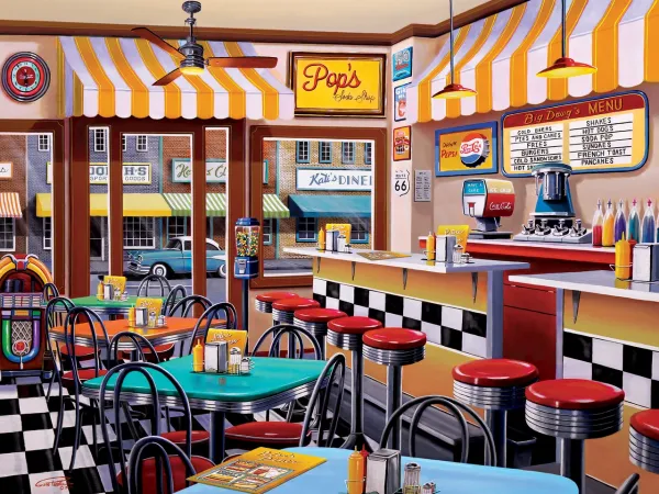 Pop's Soda Fountain - 750pc Jigsaw Puzzle by Masterpieces