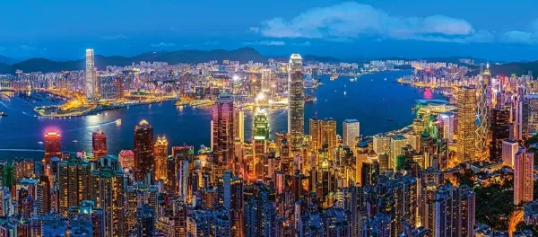 Hong Kong Twilight - 600pc Jigsaw Puzzle By Castorland
