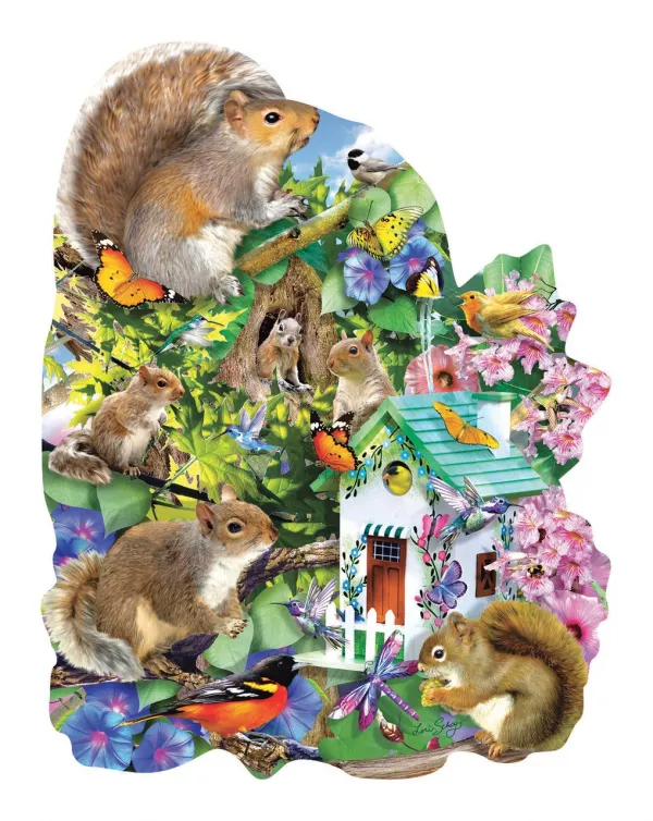 Something Squirrelly - 1000pc Shaped Jigsaw Puzzle By Sunsout