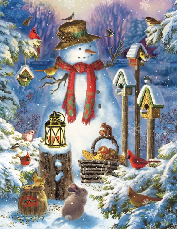 Snowman in the Wild - 1000+pc Jigsaw Puzzle by Sunsout