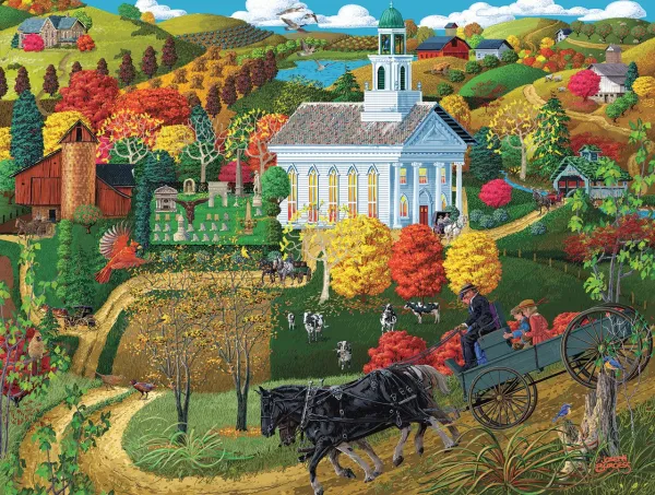 A Country Church - 500pc Jigsaw Puzzle By Sunsout