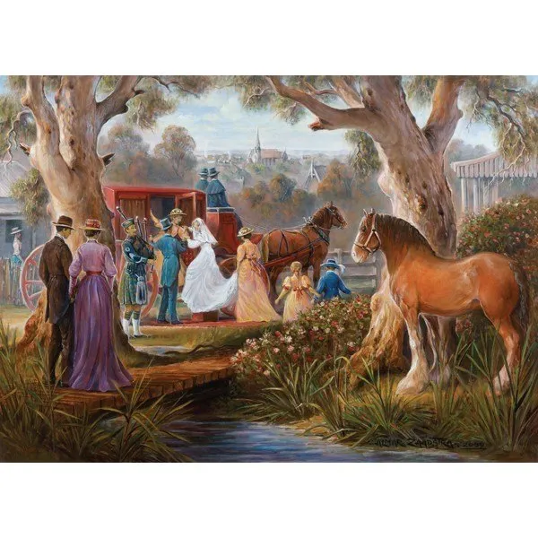 Redgum Ranges: Carriage Marriage - 1000pc Jigsaw Puzzle by Holdson