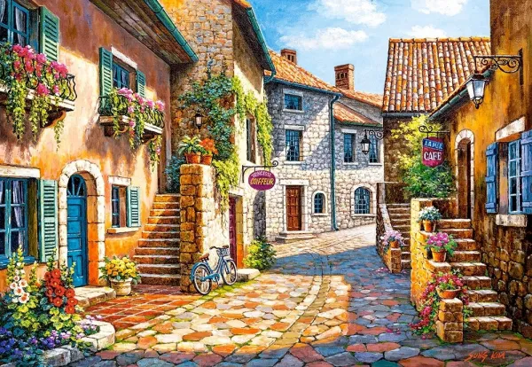 Rue de Village - 1000pc Jigsaw Puzzle By Castorland