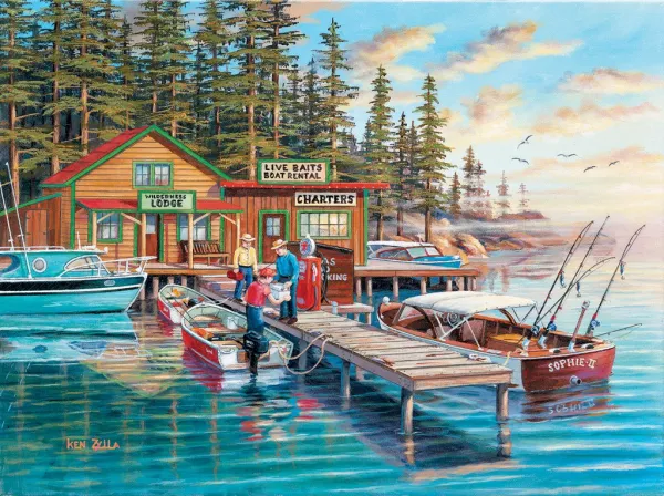 Rainy Lake - 300pc Large Format Jigsaw Puzzle by SunsOut