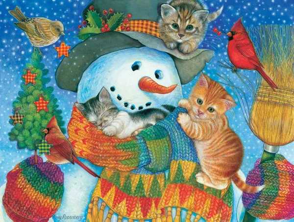 Snowman Cuddles - 500pc Jigsaw Puzzle by Sunsout