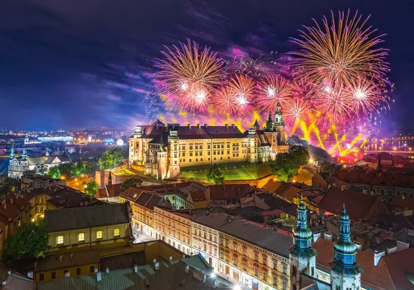 Fireworks over Wawel Castle, Poland - 500pc Jigsaw Puzzle by Castorland