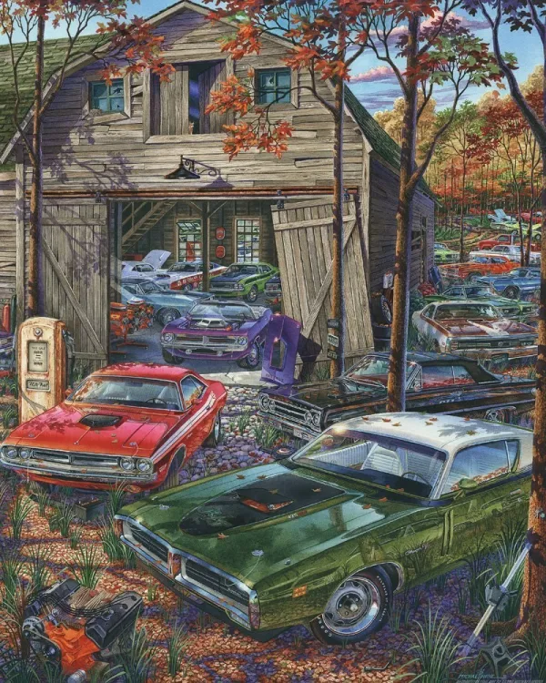 Cars on the Farm - 1000pc Jigsaw Puzzle by Vermont Christmas Company