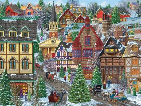 Winter Village Square - 300pc Jigsaw Puzzle By Sunsout