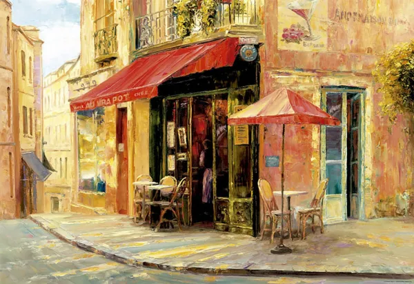 Hillside CafÃ©, Haixa Liu - 1500pc Jigsaw Puzzle by Educa