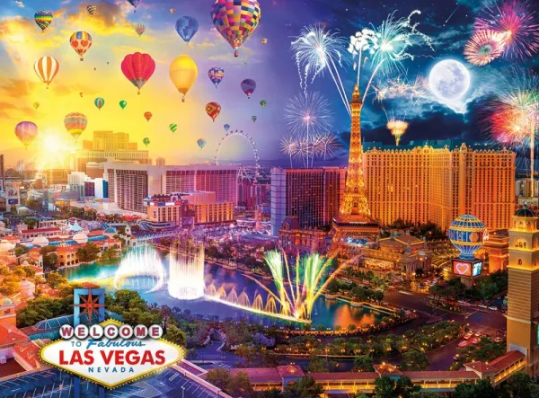 Night & Day: Fabulous Las Vegas - 1000pc Jigsaw Puzzle by Buffalo Games