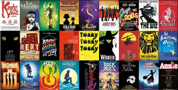 Broadway Musicals - 1000pc Panoramic Jigsaw Puzzle By Re-marks