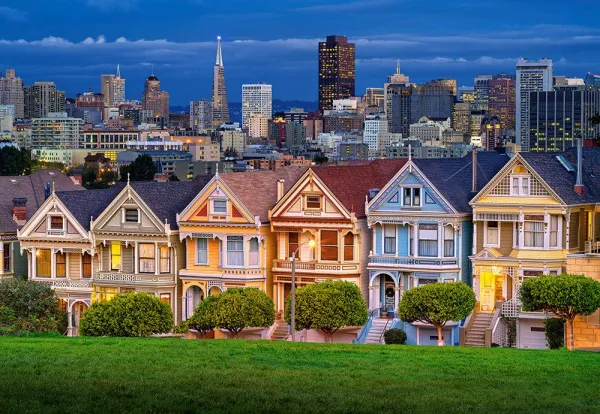 Painted Ladies, San Francisco - 1000pc Jigsaw Puzzle By Castorland