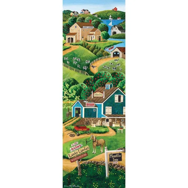 To the Barns - 500pc Panoramic Jigsaw Puzzle by Masterpieces