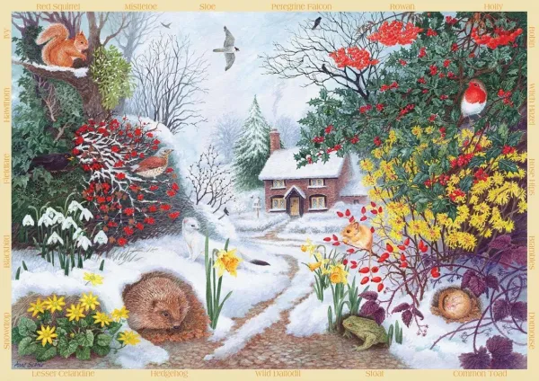 Winter Hedgerow - 500pc Jigsaw Puzzle By Falcon