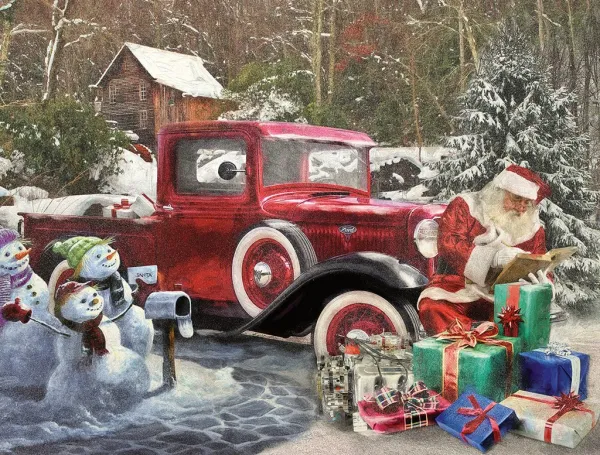 Santa and Truck - 1000pc Jigsaw Puzzle By White Mountain