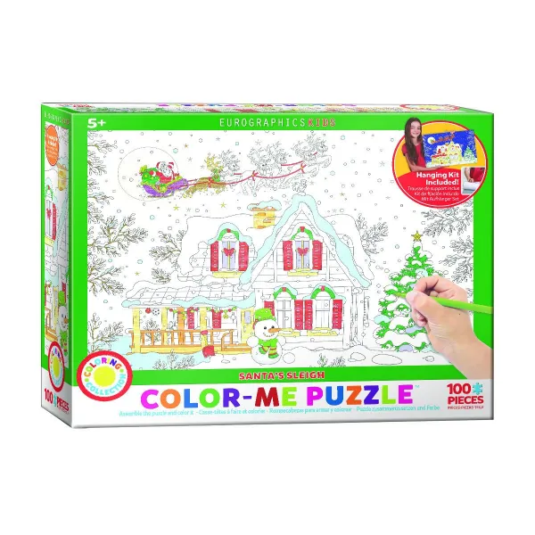 Santa's Sleigh - 100pc Coloring Jigsaw Puzzle by Eurographics