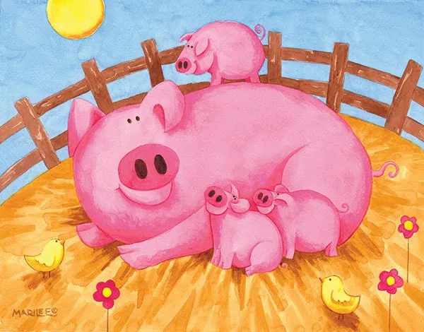 Pink Pigs - 63pc Jigsaw Puzzle By Sunsout