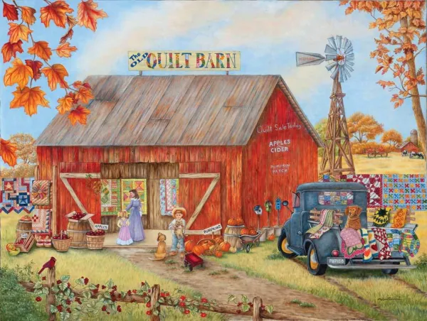 The Quilt Barn - 500pc Jigsaw Puzzle by Sunsout