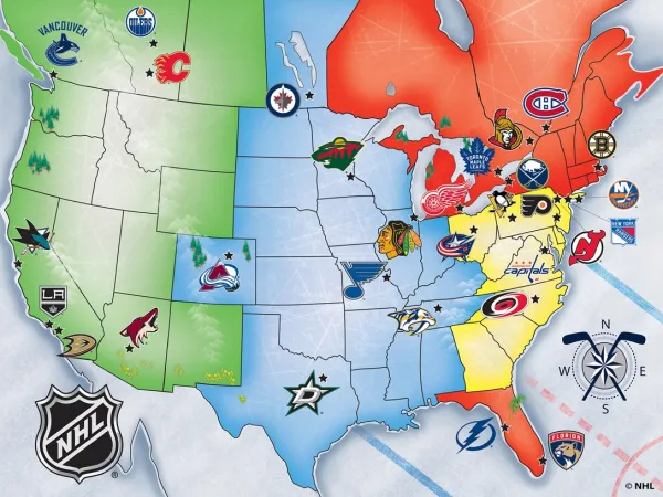 NHL USA Map - 500pc Jigsaw Puzzle by Masterpieces
