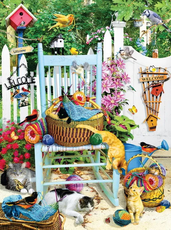 The Knitting Chair - 1000pc Jigsaw Puzzle by Sunsout