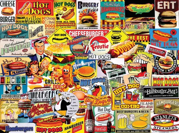 Burgers & Dogs - 1000pc Jigsaw Puzzle By White Mountain