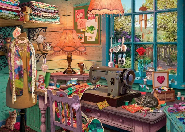 The Sewing Shed - 1000pc Jigsaw Puzzle By Ravensburger