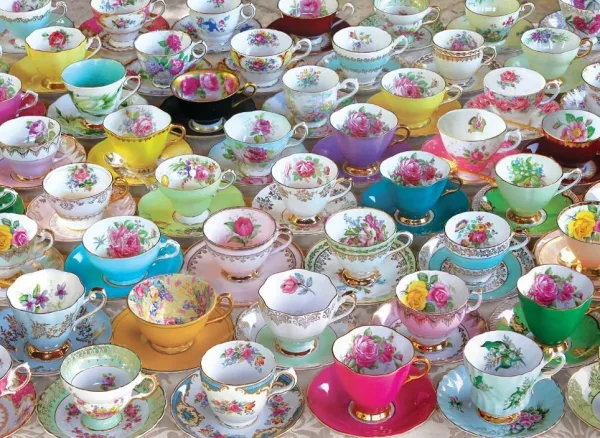 Tea Cups Collection - 1000pc Jigsaw Puzzle by Eurographics