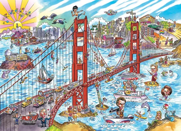 DoodleTown: San Francisco - 1000pc Jigsaw Puzzle by Cobble Hill