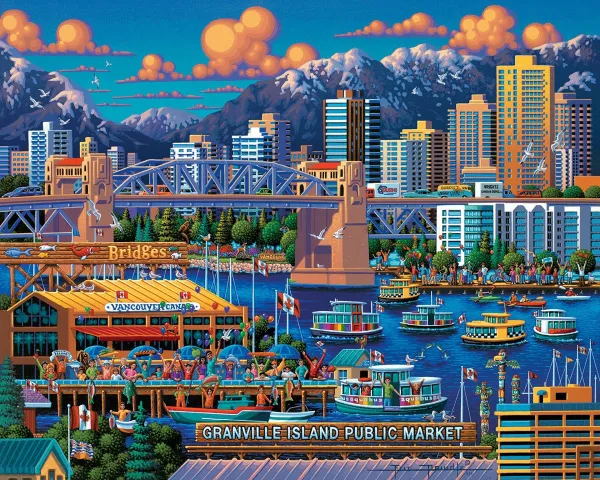 Granville Island - 1000pc Jigsaw Puzzle by Dowdle