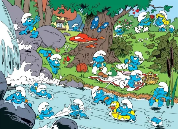 The Smurfs: Smurfy Picnic - 350pc Family Jigsaw Puzzle by Cobble Hill