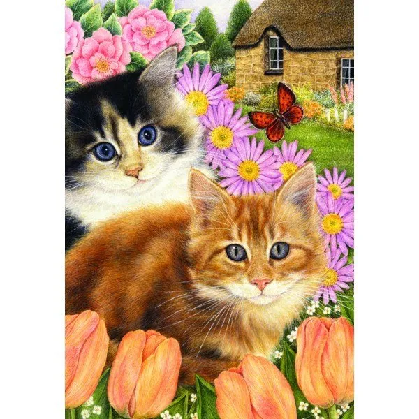 Country Cats: Springtime Pals - 500pc Jigsaw Puzzle by Holdson