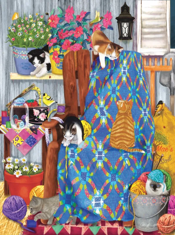 Porch Kittens - 1000pc Jigsaw Puzzle by Sunsout