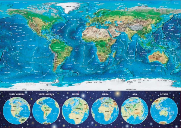 Neon World Map - 1000pc Jigsaw Puzzle by Educa