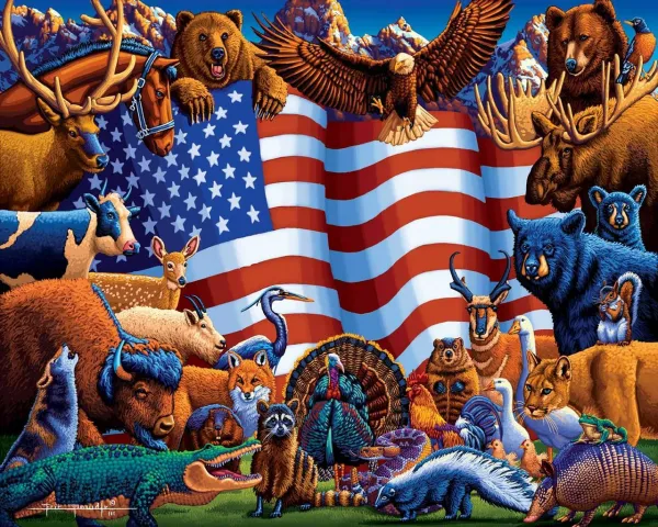 Animals of America - 500pc Jigsaw Puzzle by Dowdle