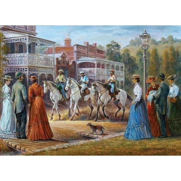 Redgum Ranges: Home from Muster - 1000pc Jigsaw Puzzle by Holdson