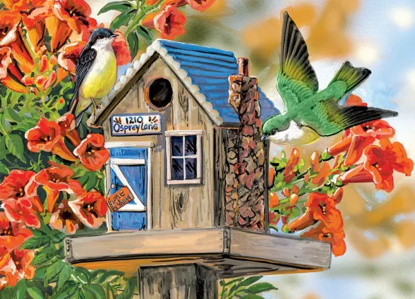 Trumpet Vines & Tree Sparrows - 300pc Large Format Jigsaw Puzzle by Eurographics