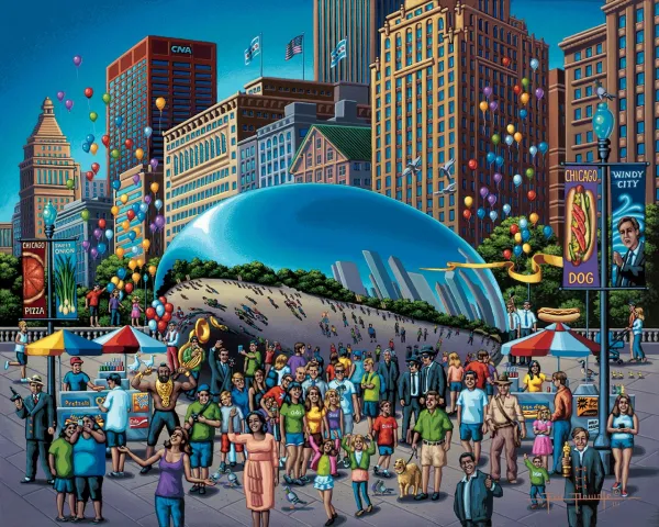 Chicago Bean - 500pc Jigsaw Puzzle by Dowdle