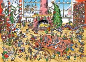 DoodleTown: Elves at Work - 1000pc Jigsaw Puzzle by Cobble Hill