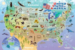 Map of the USA - 48pc Floor Jigsaw Puzzle By Cobble Hill