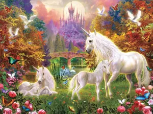 Castle Unicorns - 1000pc Jigsaw Puzzle By Sunsout