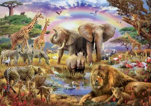 Watering Hole Under the Rainbow - 3000pc Jigsaw Puzzle By Educa