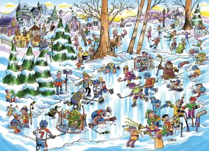 DoodleTown: Hockey Town - 1000pc Jigsaw Puzzle by Cobble Hill