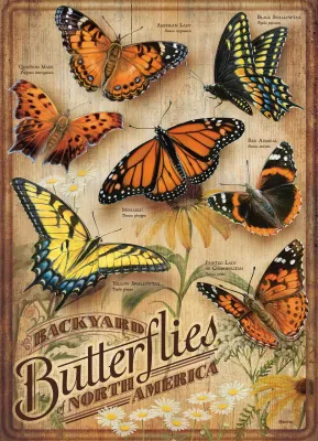 Backyard Butterflies - 500pc Jigsaw Puzzle By Cobble Hill