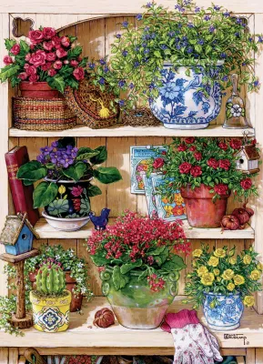 Flower Cupboard - 500pc Jigsaw Puzzle By Cobble Hill